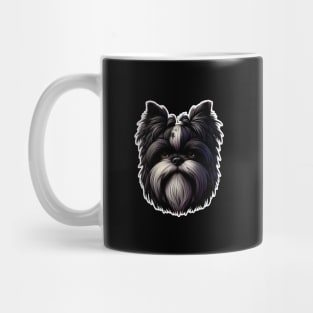 Head affenpinscher dog pet portrait cartoon vector illustration Mug